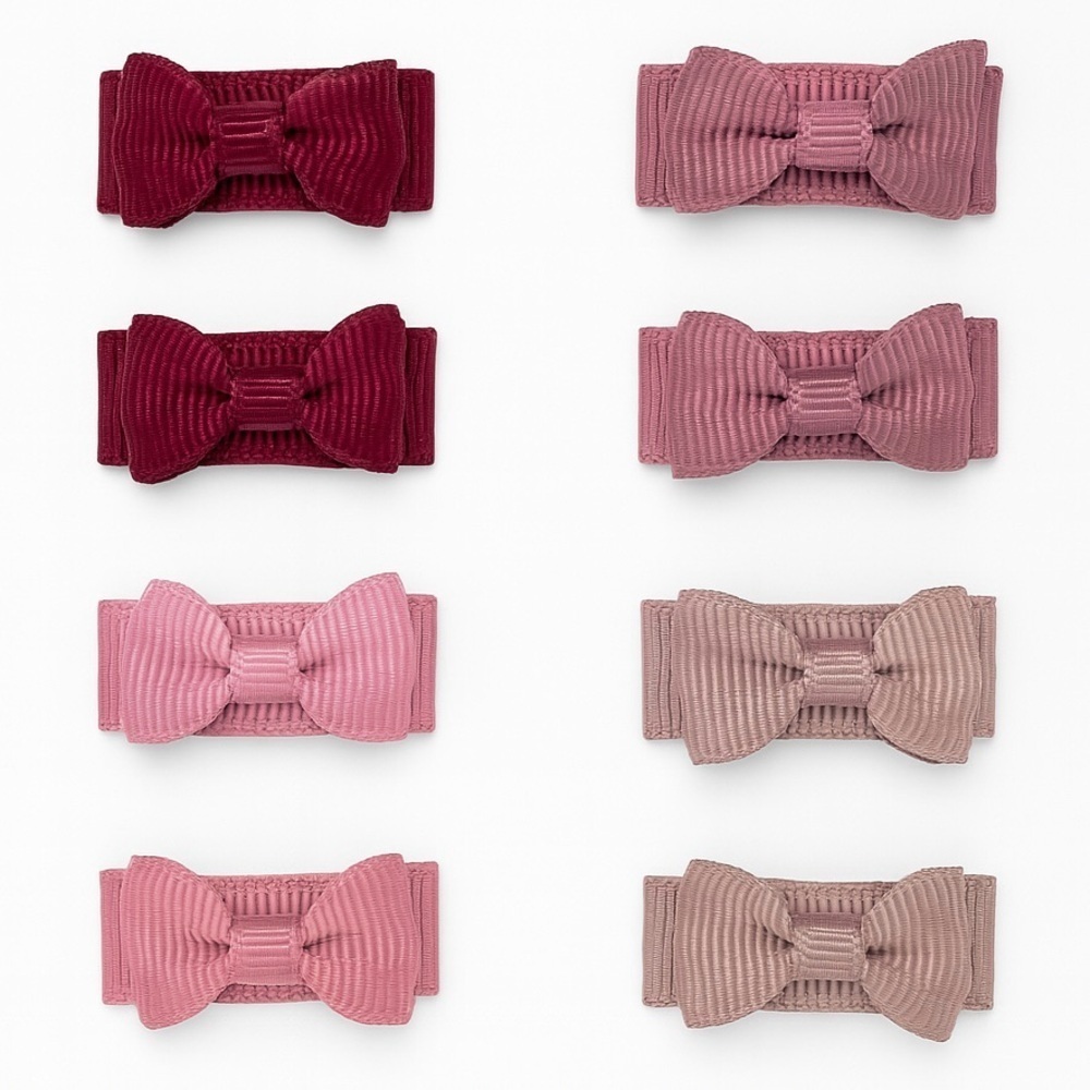 8ct Grosgrain Baby Bow Hair Clips